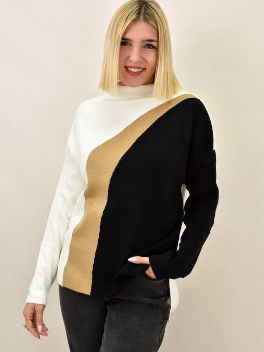 Potre Women's Blouse Long Sleeve Turtleneck Beige