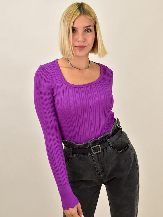 Potre Women's Blouse Long Sleeve Purple