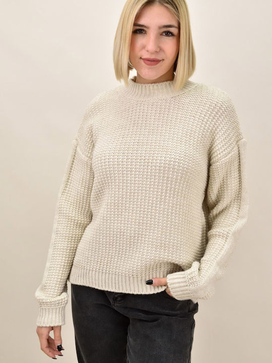Potre Women's Long Sleeve Sweater Beige
