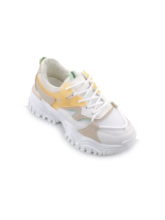 Fshoes Damen Chunky Sneakers Beige