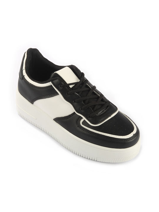 Fshoes Femei Flatforms Sneakers Negre