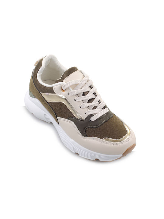 Fshoes Damen Chunky Sneakers Khaki