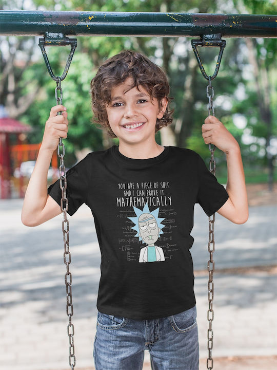 Softworld Crop Circle Rick Einstein T-shirt Rick And Morty Black Cotton TSM-B126
