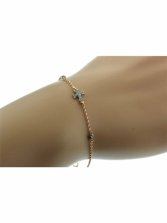 Paraxenies Bracelet Chain with Cross design made of Silver with Zircon