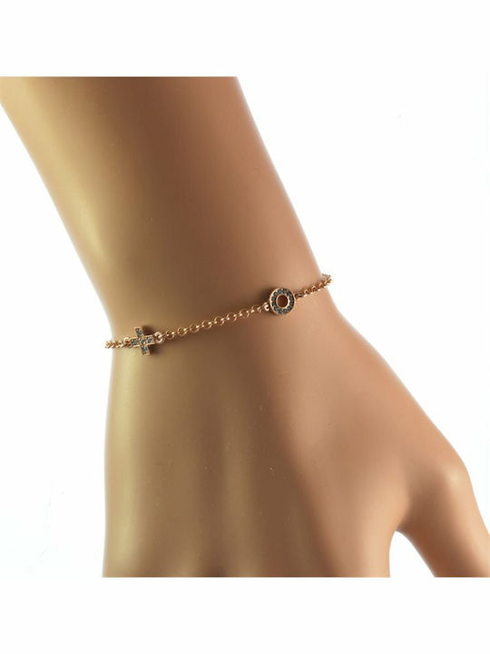 Paraxenies Bracelet Chain with Cross design made of Silver Gold Plated