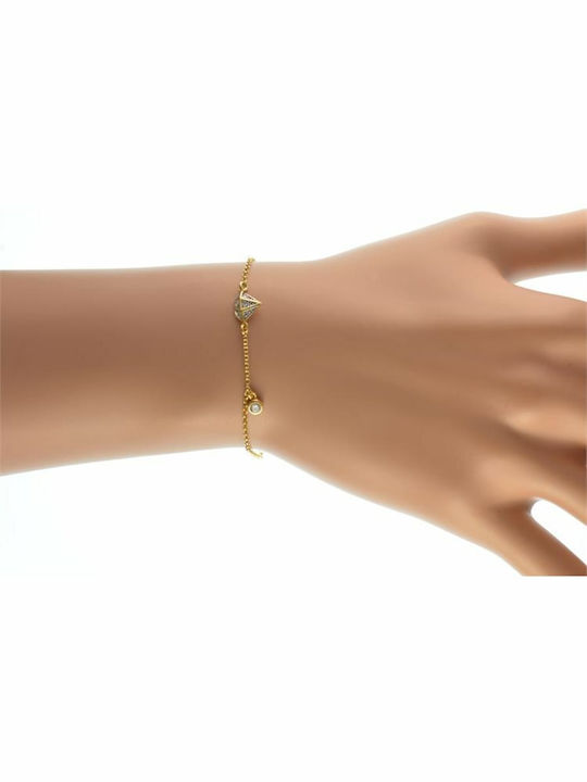 Paraxenies Bracelet Chain made of Silver Gold Plated with Zircon