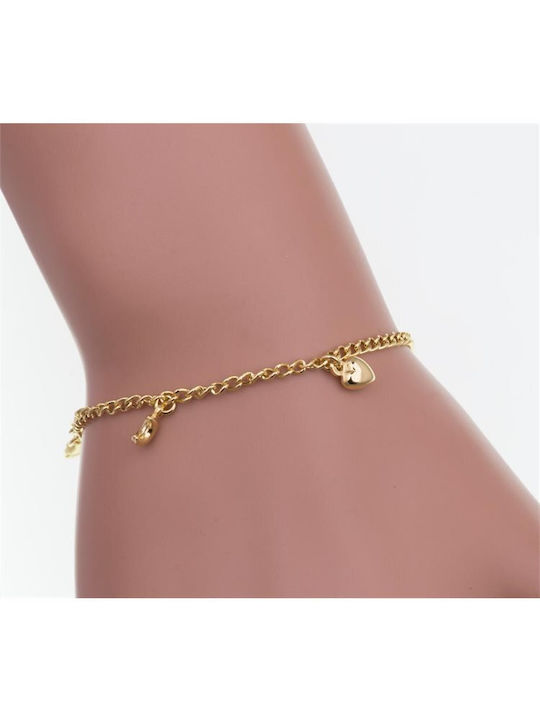 Paraxenies Bracelet with design Heart made of Silver Gold Plated