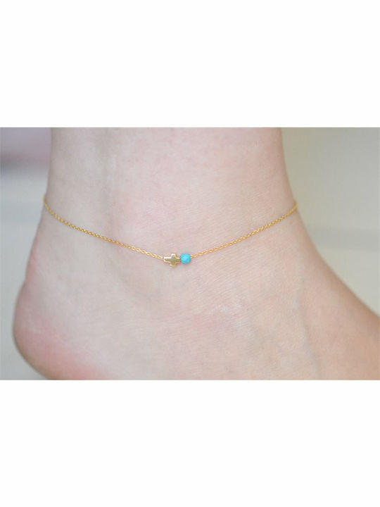 Paraxenies Bracelet Anklet Chain with Cross design made of Silver Gold Plated