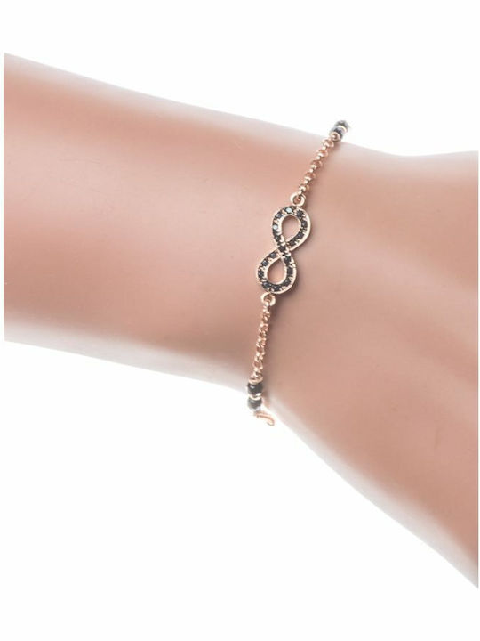 Paraxenies Bracelet Chain with design Infinity made of Silver with Zircon