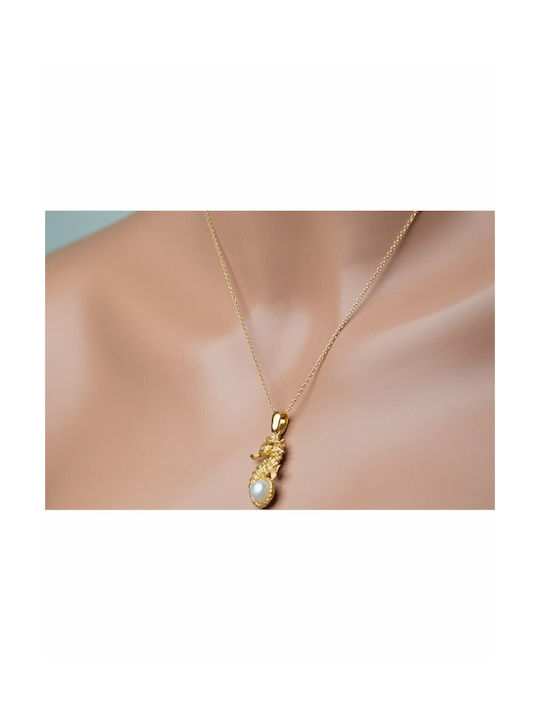 Paraxenies Halskette aus Vergoldet Silber mit Perlen