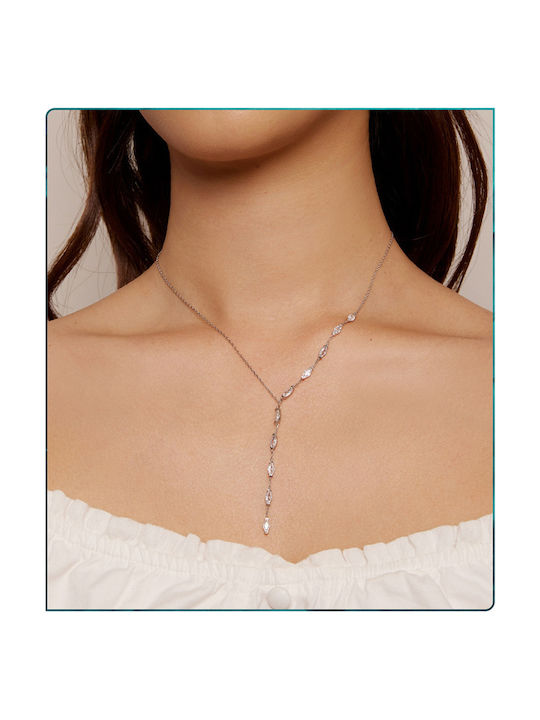 Bamoer Silber Halskette mit Zirkon Schwarzes