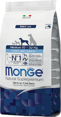 Monge Daily Line Puppy & Junior Medium 12kg Dry Food for Puppies of Medium Breeds with Chicken