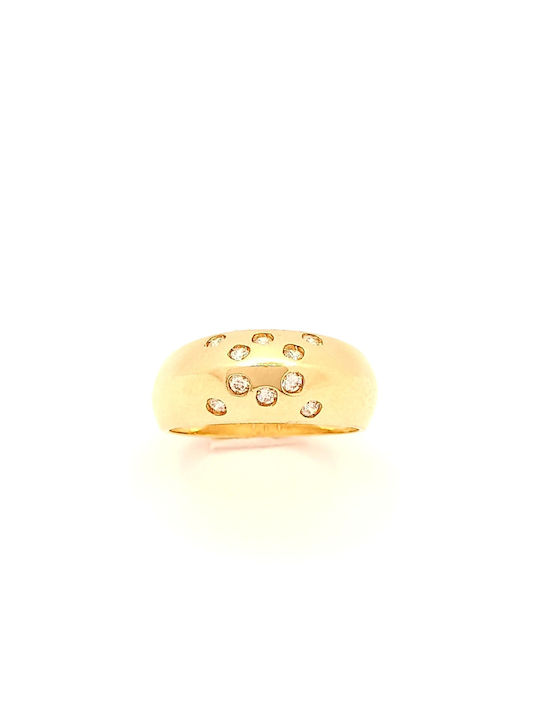 PS Silver Damen Ring mit Zirkonia aus Gold 14K