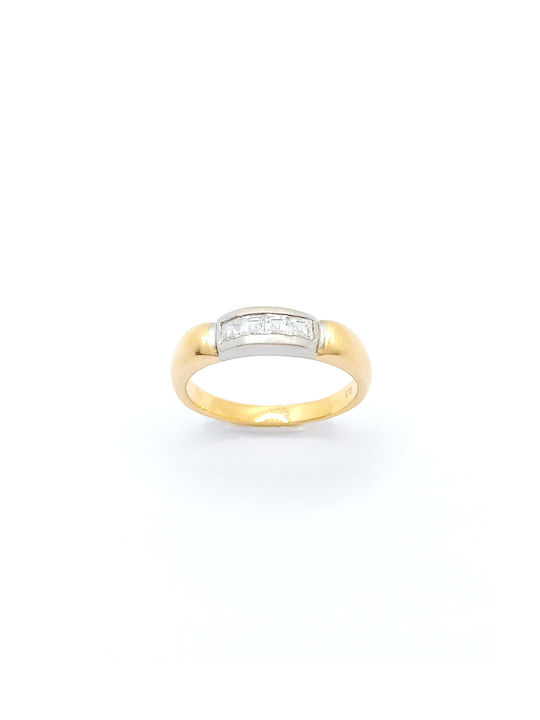 PS Silver Damen Ring mit Zirkonia aus Weißgold 14K