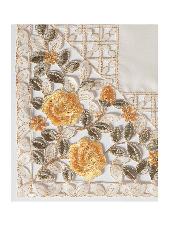Silk Fashion Καρέ Τραπεζομάντηλο Κοφτό Κίτρινο 60x60εκ.