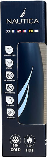 Nautica Μπουκάλι Θερμός Ανοξείδωτο 500ml Navy Blue