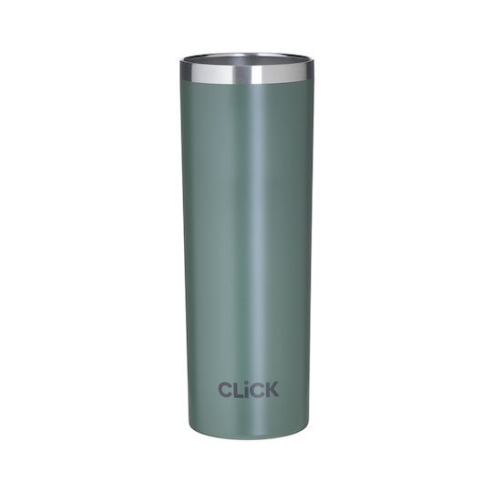 Click Glas Thermosflasche Rostfreier Stahl 450ml Dark Green mit Mundstück