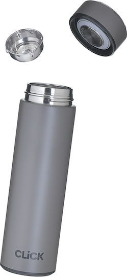 Click Flasche Thermosflasche Rostfreier Stahl 450ml Gray