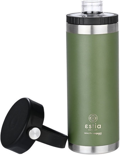 Estia Travel Chug Save The Aegean Recyclable Thermos Bottle Stainless Steel BPA Free 500ml Forest Spirit