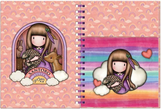 Santoro Gorjuss Notebook Spiral with Blank Pages and Pen Holder Multicolour