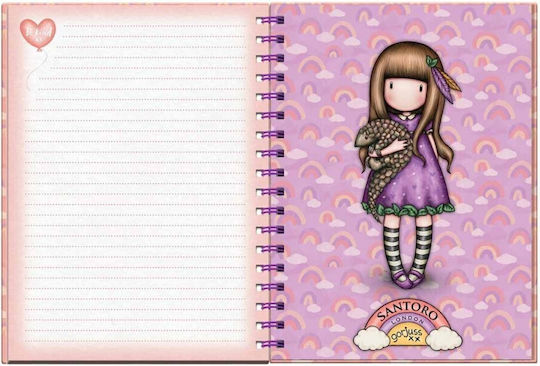 Santoro Gorjuss Notebook Spiral with Blank Pages and Pen Holder Multicolour