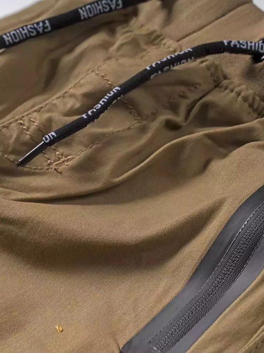 Kids' Cargo Fabric Pants Brown