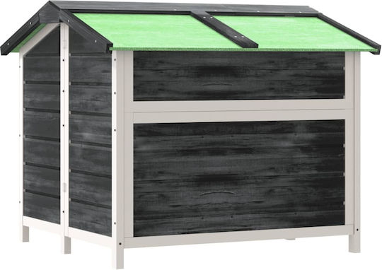 vidaXL Къщичка за Куче Дървени За Външно Ползване Сив 96x87x80.5см
