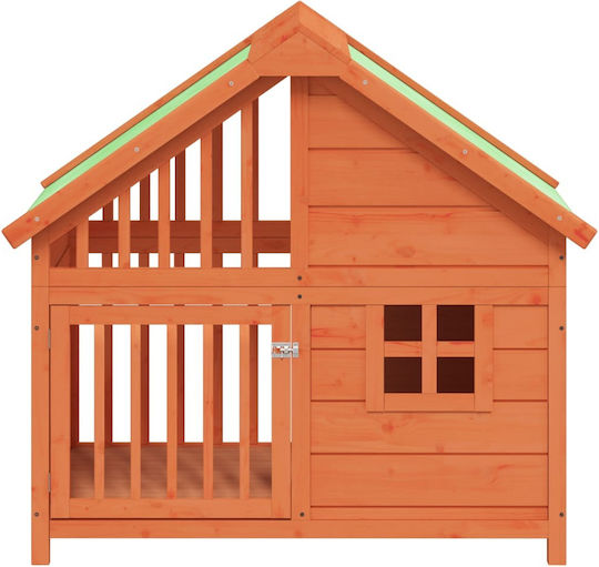vidaXL Dog House Wooden Outdoor Brown 96x60.5x87cm