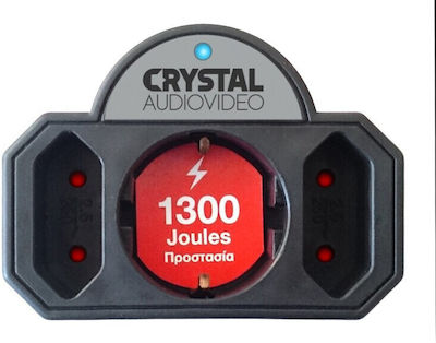 Crystal Audio Πολύπριζο Ασφαλείας 5 Θέσεων με Διακόπτη και Καλώδιο 1.5m Μαύρο