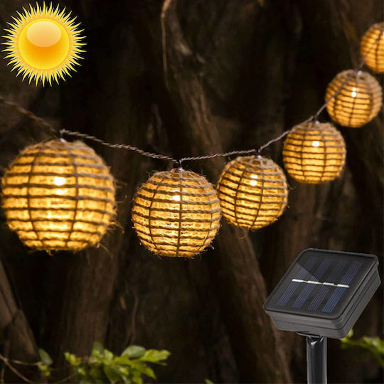 Arrango Hängend Solarleuchte Girlande mit Warmes Weiß Licht