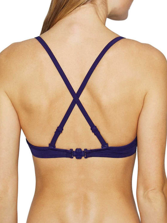 Fără bretele Top bikini Albastru