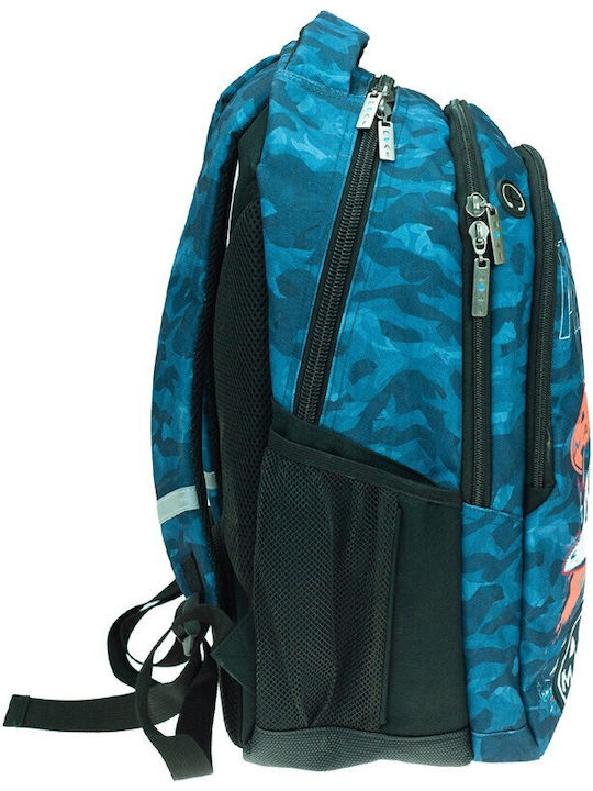 Gim Sons Sharkman Schulranzen Rucksack Junior High-High School in Hellblau Farbe 30Liter