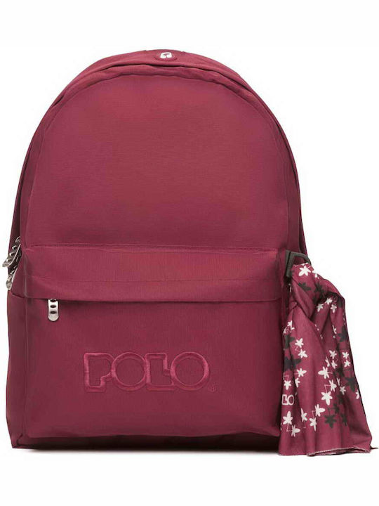 Polo Original Scarf School Bag Backpack Junior High-High School Fuchsia with Water Bottle Holder 20Liters 2020