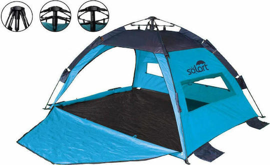 Solart Automatic Summer Camping Tent Blue for 4 People 210x210x135cm