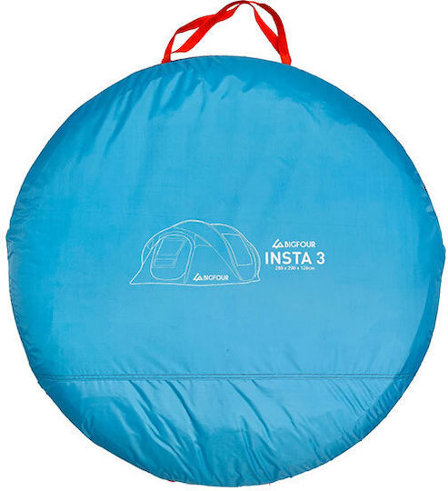 Bigfour Insta Καλοκαιρινή Σκηνή Camping Pop Up Μπλε για 3 Άτομα 280x200x120εκ.