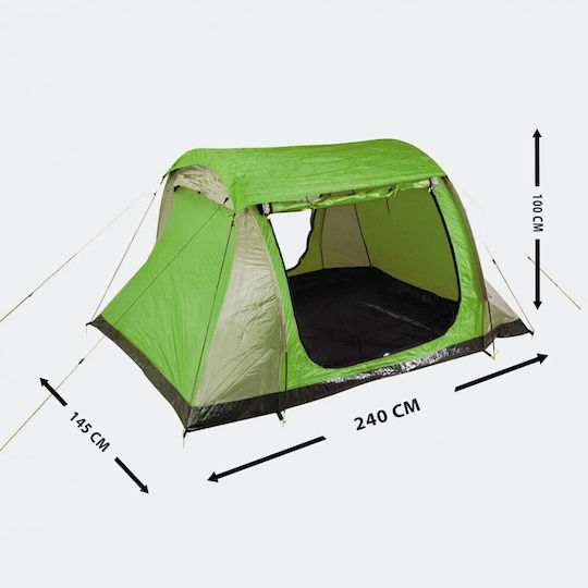 Panda Summer Camping Tunnel Mountaineering Green for 3 People Waterproof 600mm 250x180x130cm
