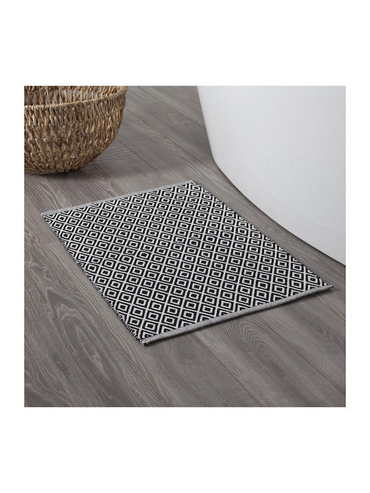 Sealskin Bath Mat Cotton Trellis 294213619 Black 60x90cm