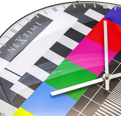 Nextime Silent Wall Clock Glass Multicolour Ø70cm