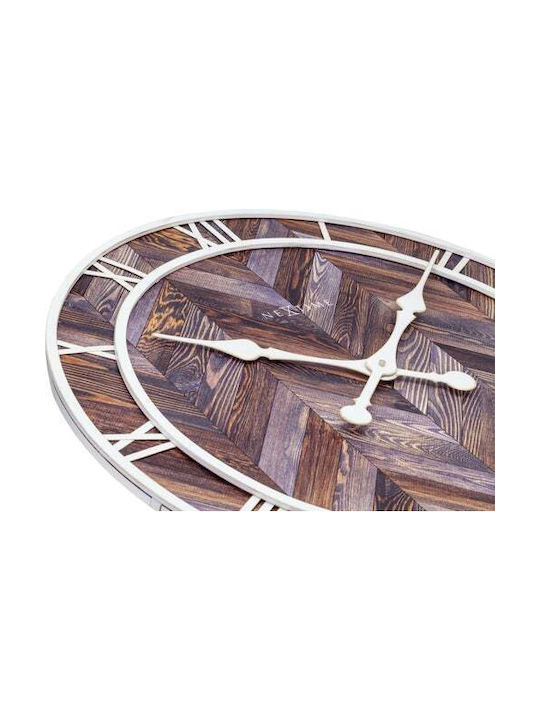 Nextime Silent Antique Wall Clock Wooden Brown Ø58cm