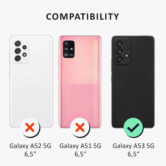 Kalibri Back Cover Piele artificială Albastru (Galaxy A53)