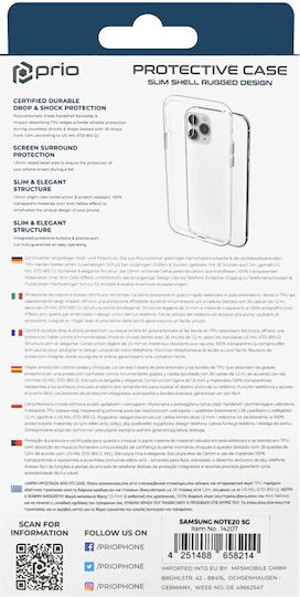 Prio Protective Cover Back Cover Σιλικόνης 1.3mm Διάφανο (Galaxy Note 20)