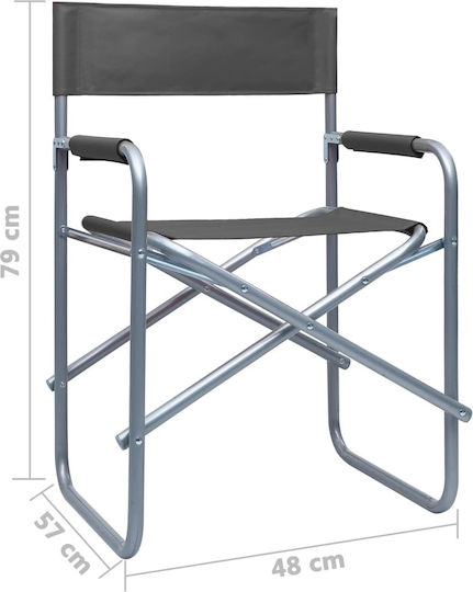 vidaXL Director's Chairs 2pcs Director's Chair Beach Gray 48x57x79cm Set of 2pcs