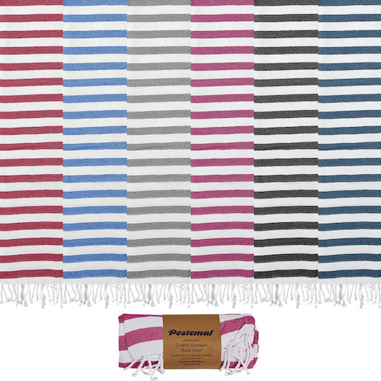 Summertiempo Beach Towel Pareo Cotton Green With Fringes 180x90cm