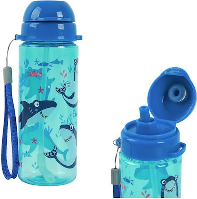 iDrink Kids Plastic Water Bottle with Straw Multicolour 400ml