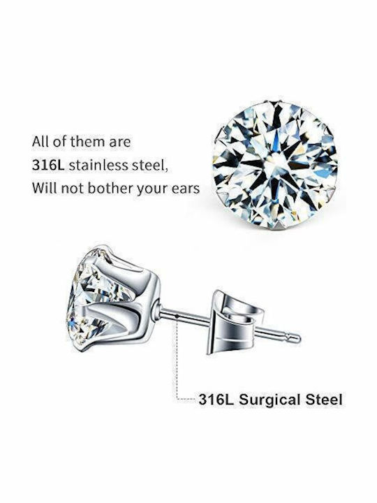 Asimi Body Piercing Обици от Сребърен с Камъни 5mm