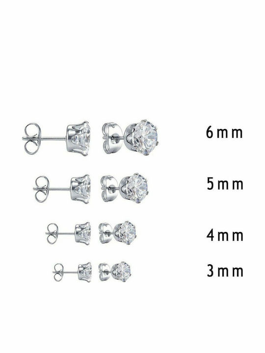 Asimi Body Piercing Обици от Сребърен с Камъни 5mm