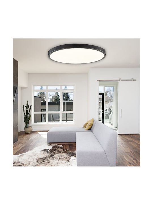 Inlight Μοντέρνα Μεταλλική Πλαφονιέρα Οροφής με Ενσωματωμένο LED σε Λευκό χρώμα 80cm