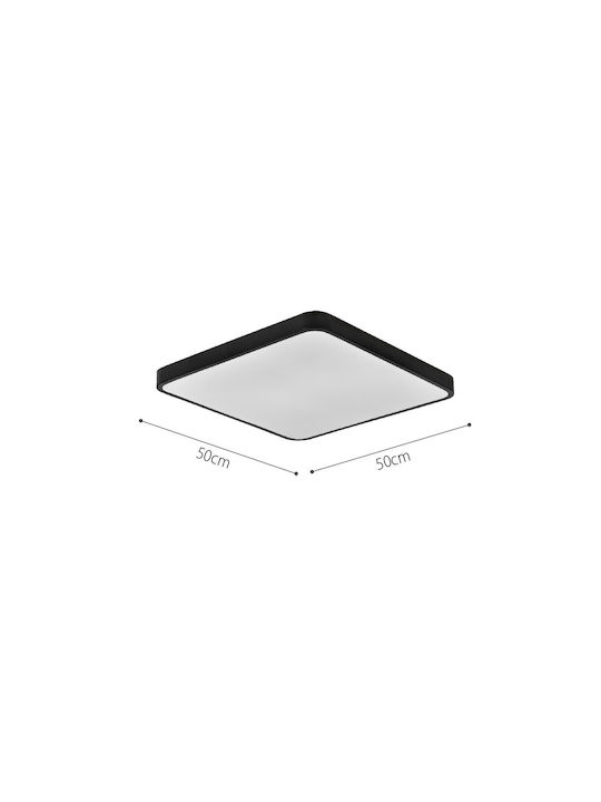 Inlight Μοντέρνα Μεταλλική Πλαφονιέρα Οροφής με Ενσωματωμένο LED σε Γκρι χρώμα 50cm