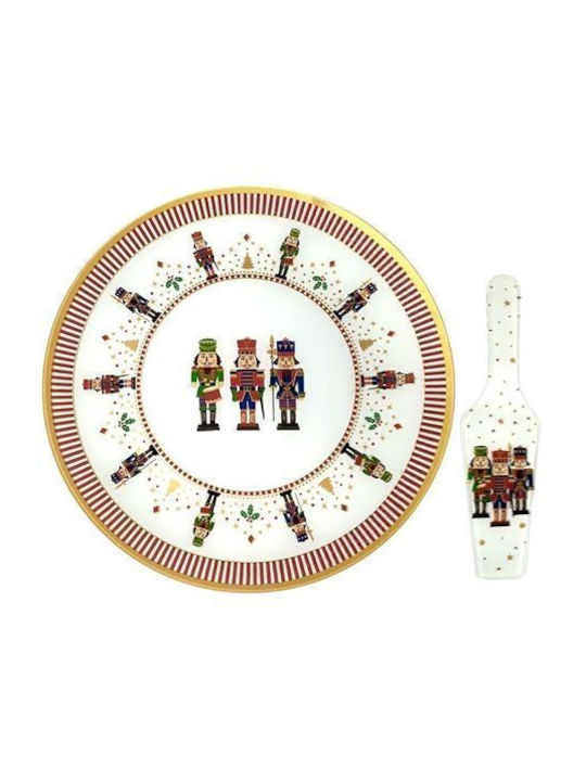 Marva Christmas Platter Porcelain White D32cm 1pcs