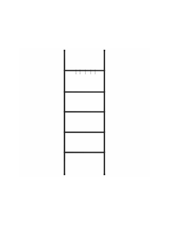 vidaXL Σκάλα Μπάνιου 5 Θέσεων Δαπέδου ​58x175cm Μαύρη